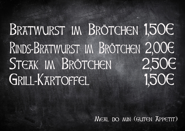 Highland Games Bremen Preisliste Bratwurst 2018